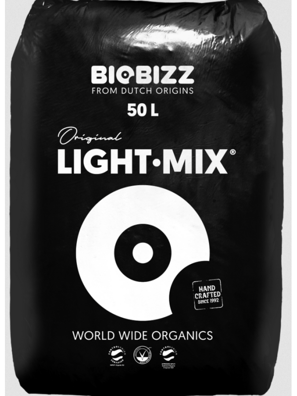 Grootverpakking Biobizz Light-Mix 50 Liter potgrond voor professionele kweek.