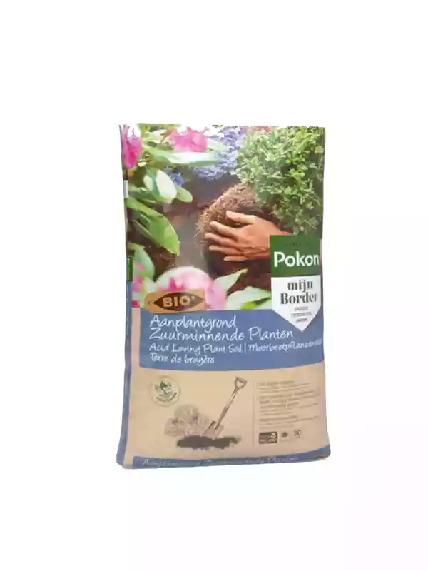Zak Pokon Bio Aanplantgrond voor Zuurminnende Planten 30 liter voor borders