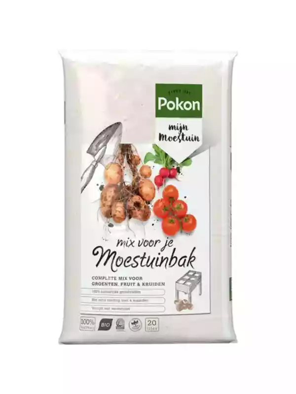 Zak Pokon Bio Aarde Mix voor Moestuinbak 20 liter met vermiculiet