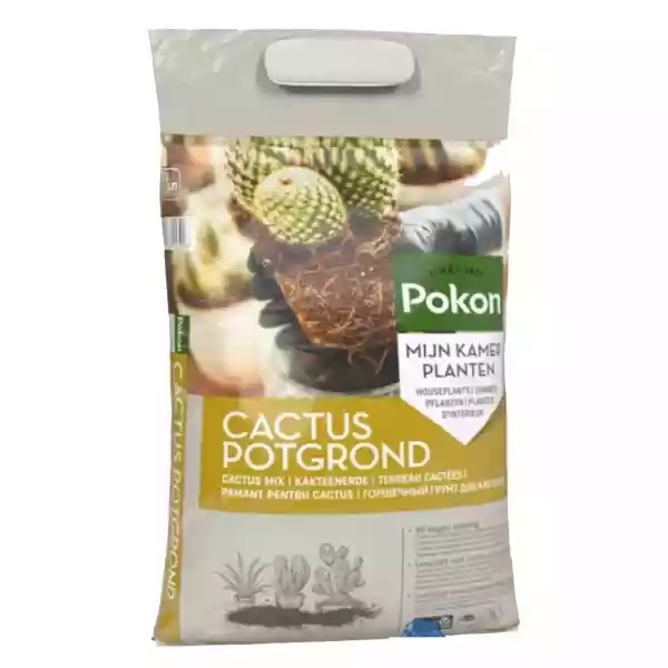 Zak Pokon Cactus Grond 5 liter voor vetplanten en cactussen