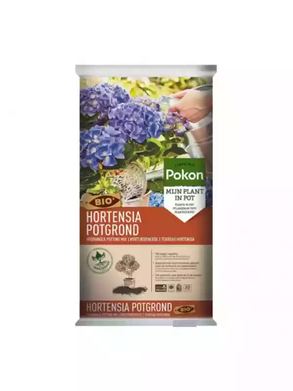 Zak Pokon Hortensia Potgrond Bio 30 liter voor zuurminnende tuinplanten