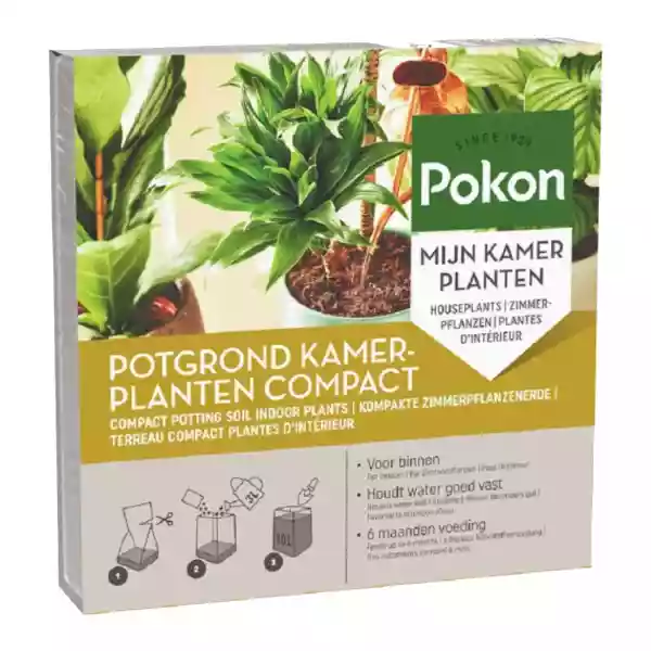 Samengeperst blok Pokon Kamerplanten Kokos Compact Potgrond 10 liter
