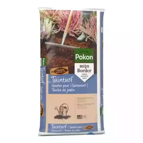 Grote zak Pokon Tuinturf 40 liter voor borderonderhoud